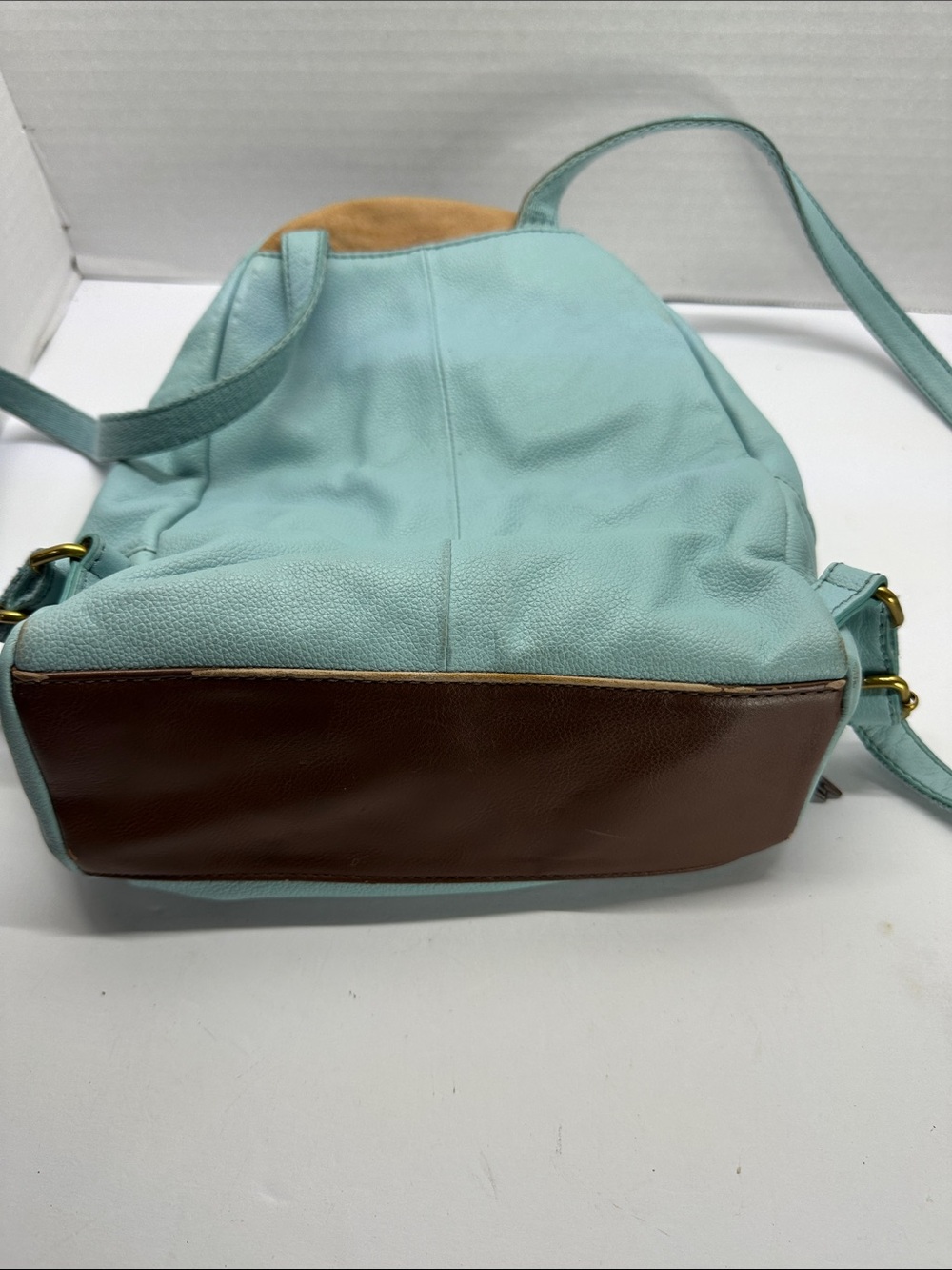 Fossil Pebbled Leather Mini Backpack in Mint - Picture 6 of 9